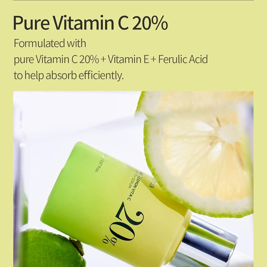 Anua Green Lemon Vitamin C Serum with Vitamin E, Hyaluronic & Ferulic Acid 0.67 fl.oz / 20ml